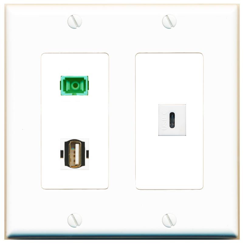 SC-APC-SX USB2 USBC Wall Plate [White]