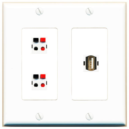 2 SPEAKER USB2 Wall Plate [White]