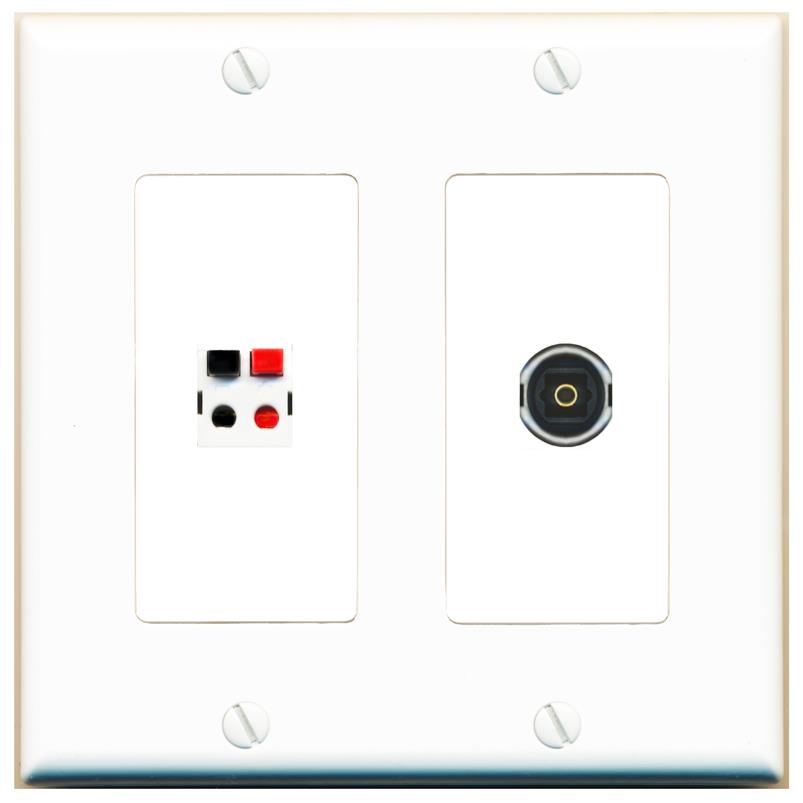 SPEAKER TOSLINK Wall Plate [White]