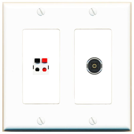 SPEAKER TOSLINK Wall Plate [White]