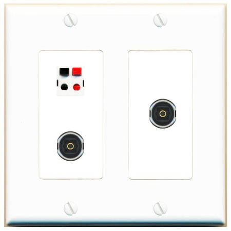 SPEAKER 2 TOSLINK Wall Plate [White]