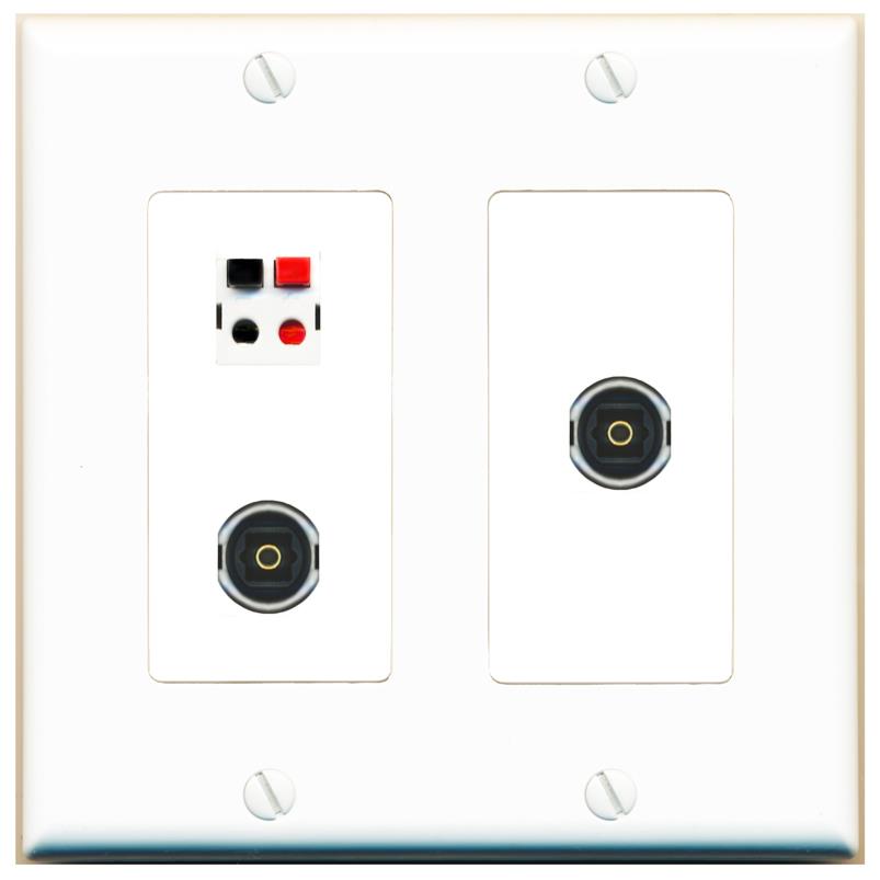 SPEAKER 2 TOSLINK Wall Plate [White]