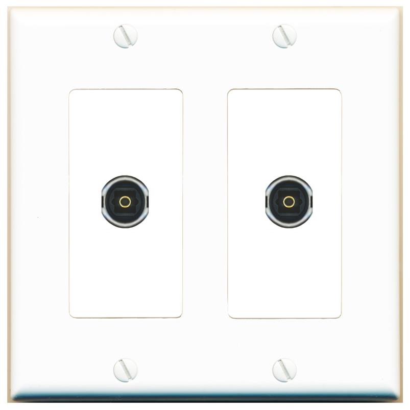 2 TOSLINK Wall Plate [White]