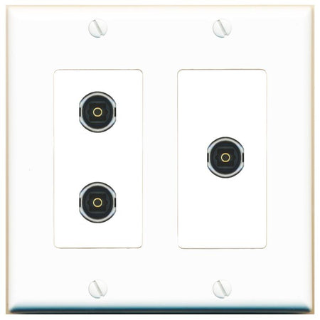 3 TOSLINK Wall Plate [White]