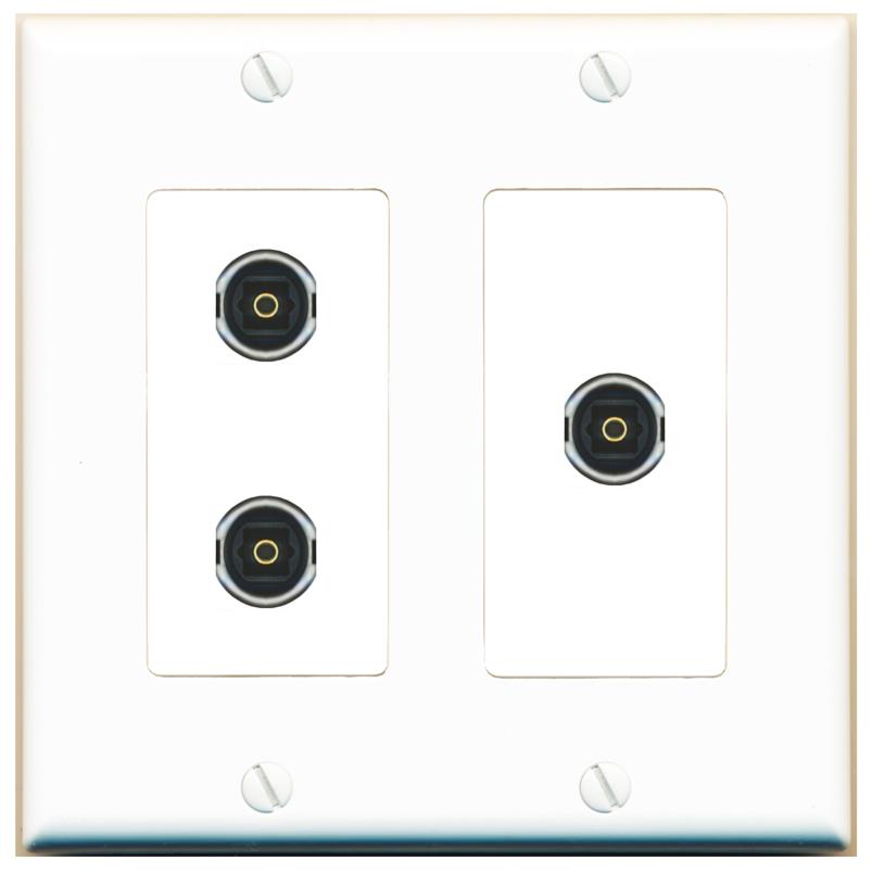 3 TOSLINK Wall Plate [White]