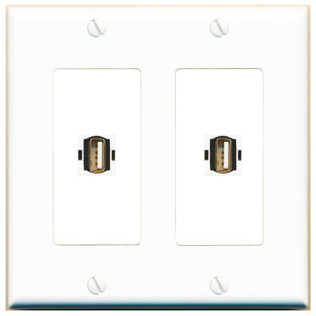 2 USB2 Wall Plate [White]