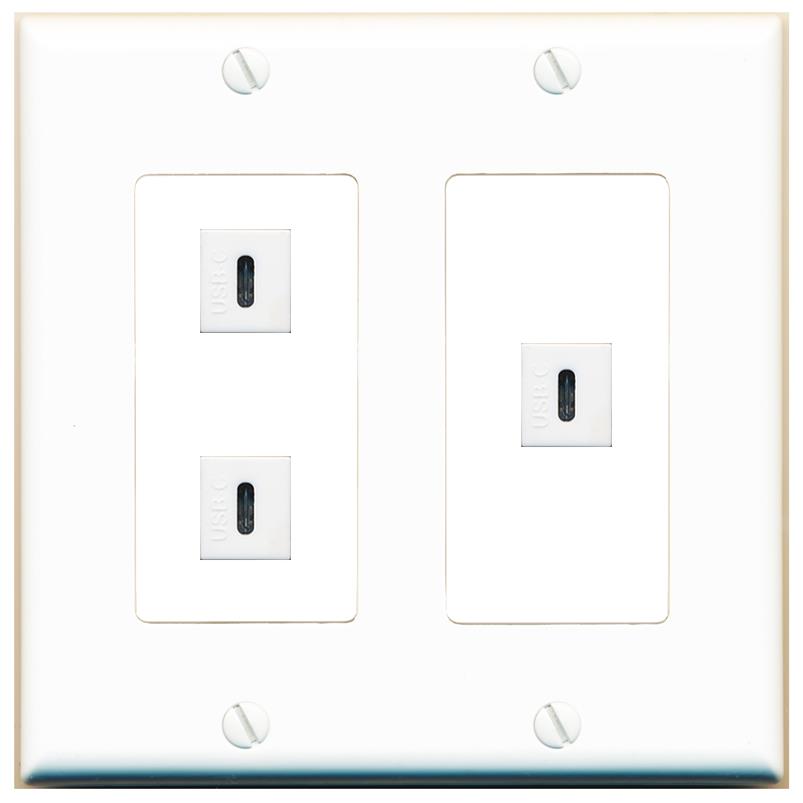 3 USBC Wall Plate [White]