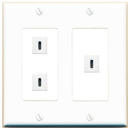 3 USBC Wall Plate [White]