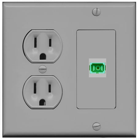 RiteAV SC-APC-SX Wall Plate with Round Power Outlet [Gray]