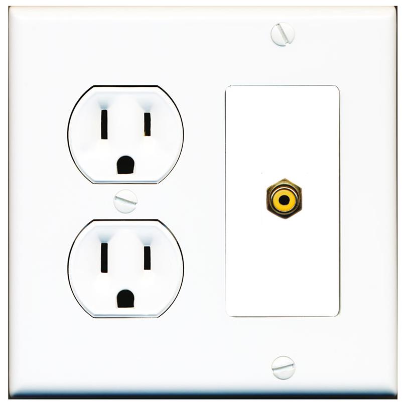 RCA-YELLOW Wall Plate [White]