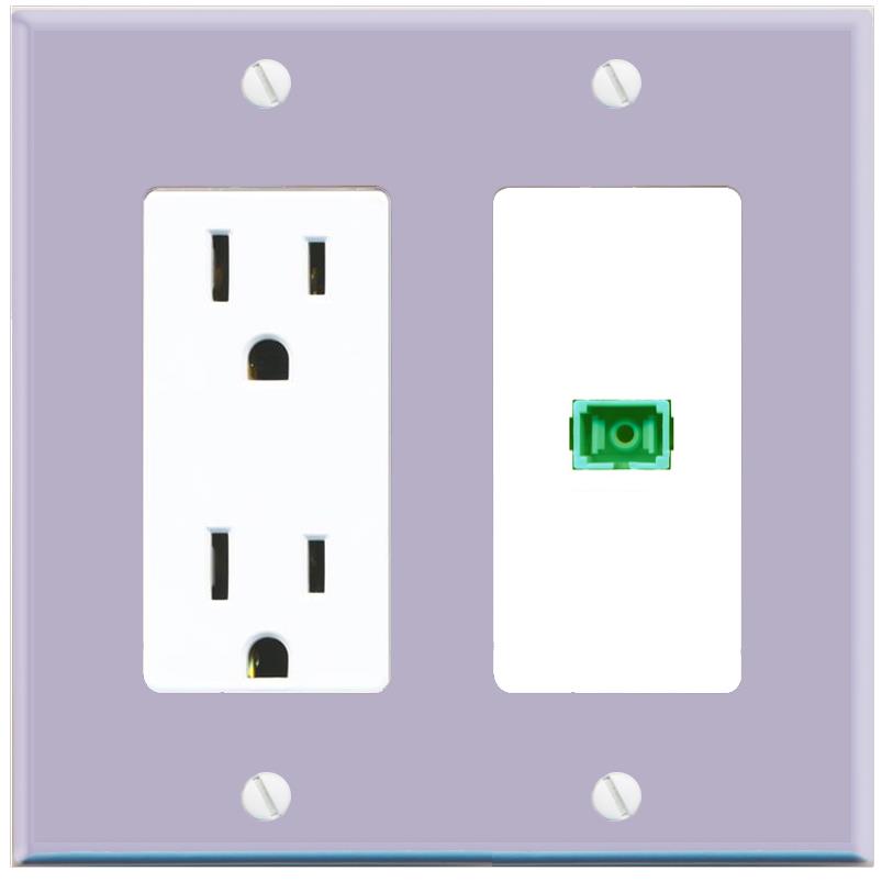 RiteAV SC-APC-SX Wall Plate with Power Outlet [Lavendar-White]