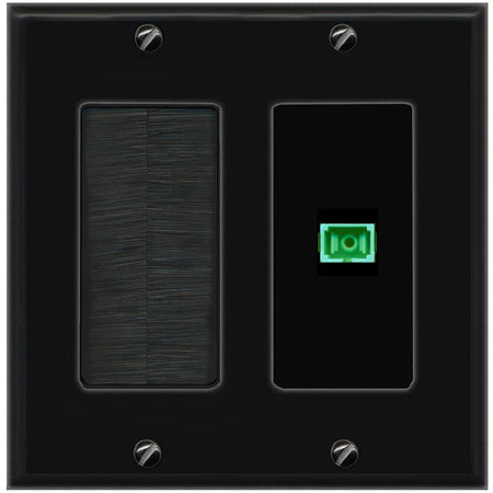 RiteAV SC-APC-SX Wall Plate with Brush [Black]