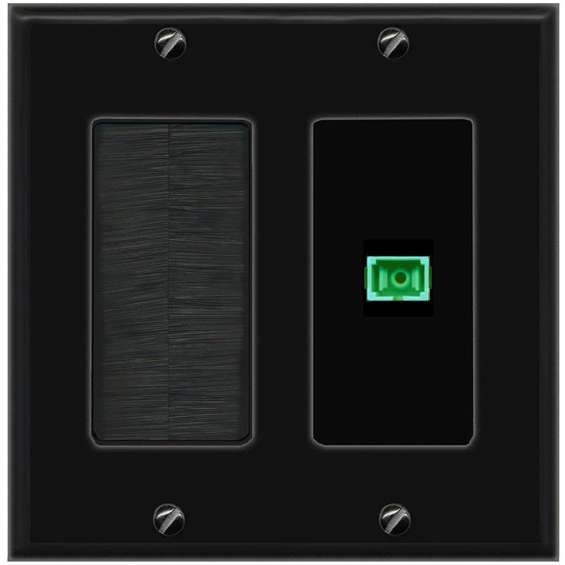 RiteAV SC-APC-SX Wall Plate with Brush [Black]