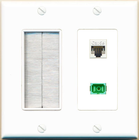CAT5E SC-APC-SX Wall Plate [White]
