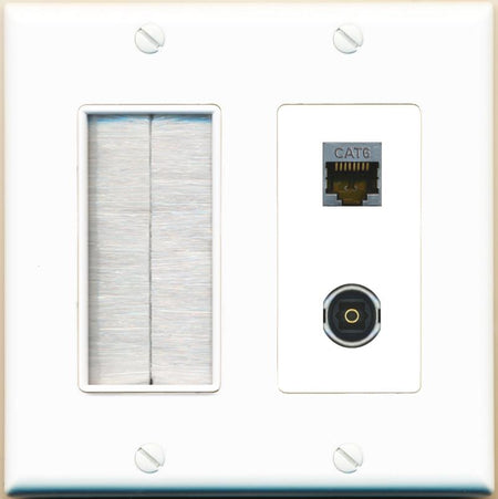 CAT6-SHIELDED TOSLINK Wall Plate [White]