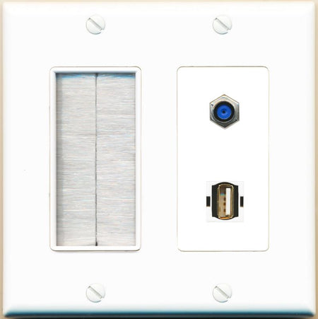F81 USB2 Wall Plate [White]