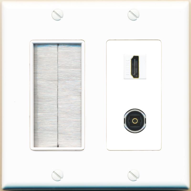 HDMI TOSLINK Wall Plate [White]