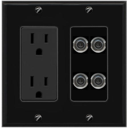 4 3.5mm Wall Plate [Black]