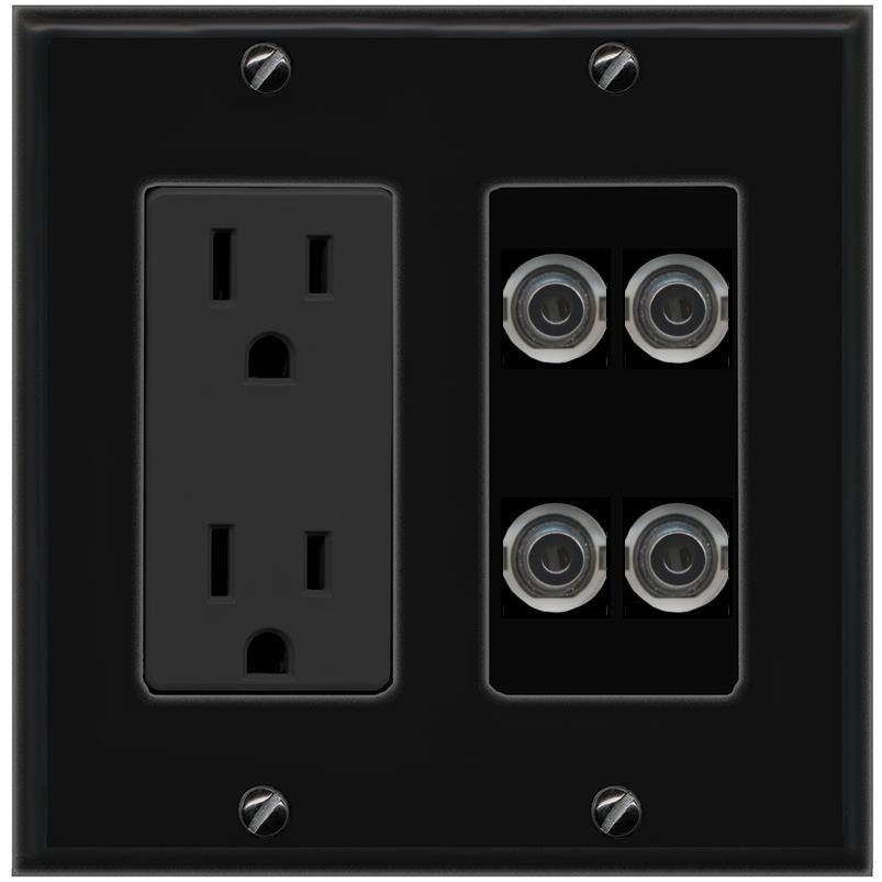 4 3.5mm Wall Plate [Black]