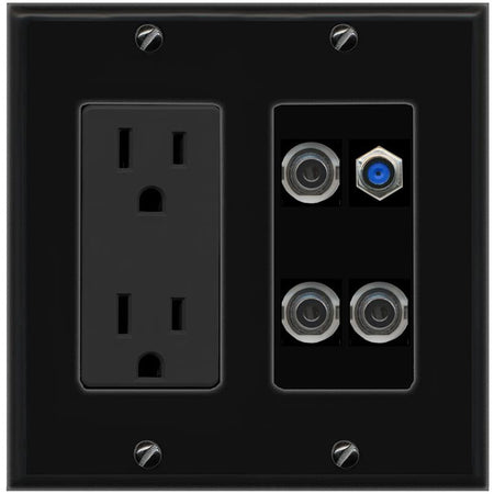 3 3.5mm F81 Wall Plate [Black]