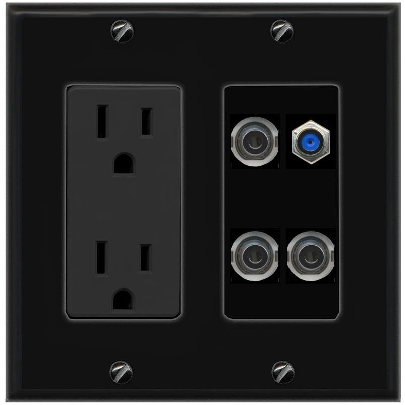 3 3.5mm F81 Wall Plate [Black]