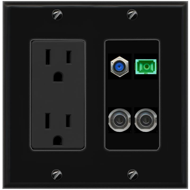 2 3.5mm F81 SC-APC-SX Wall Plate [Black]