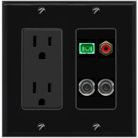 2 3.5mm RCA-RED SC-APC-SX Wall Plate [Black]