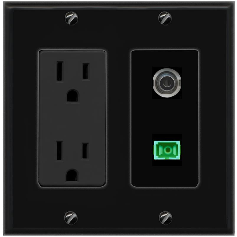 1 3.5mm 1 SC-APC-Simplex Wall Plate [Black]