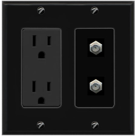 2 COAX Wall Plate [Black]