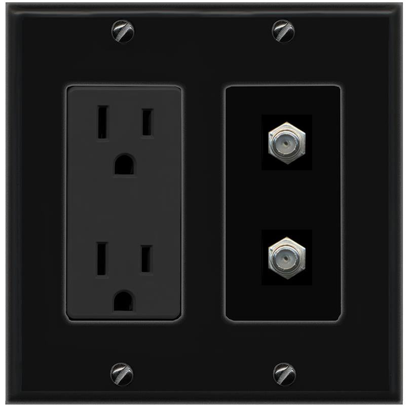2 COAX Wall Plate [Black]