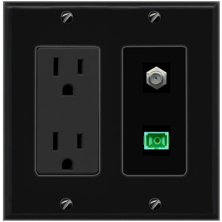 1 COAX 1 SC-APC-Simplex Wall Plate [Black]