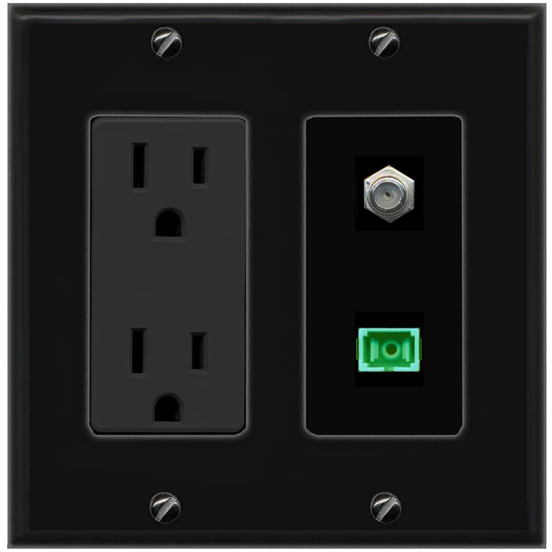 1 COAX 1 SC-APC-Simplex Wall Plate [Black]