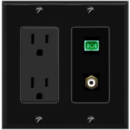 1 RCA 1 SC-APC-Simplex Wall Plate [Black]