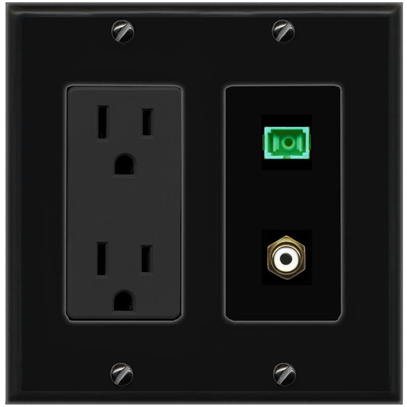 1 RCA 1 SC-APC-Simplex Wall Plate [Black]