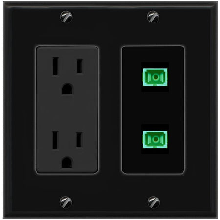 2 SC-APC-Simplex Wall Plate [Black]