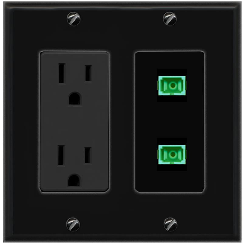 2 SC-APC-Simplex Wall Plate [Black]