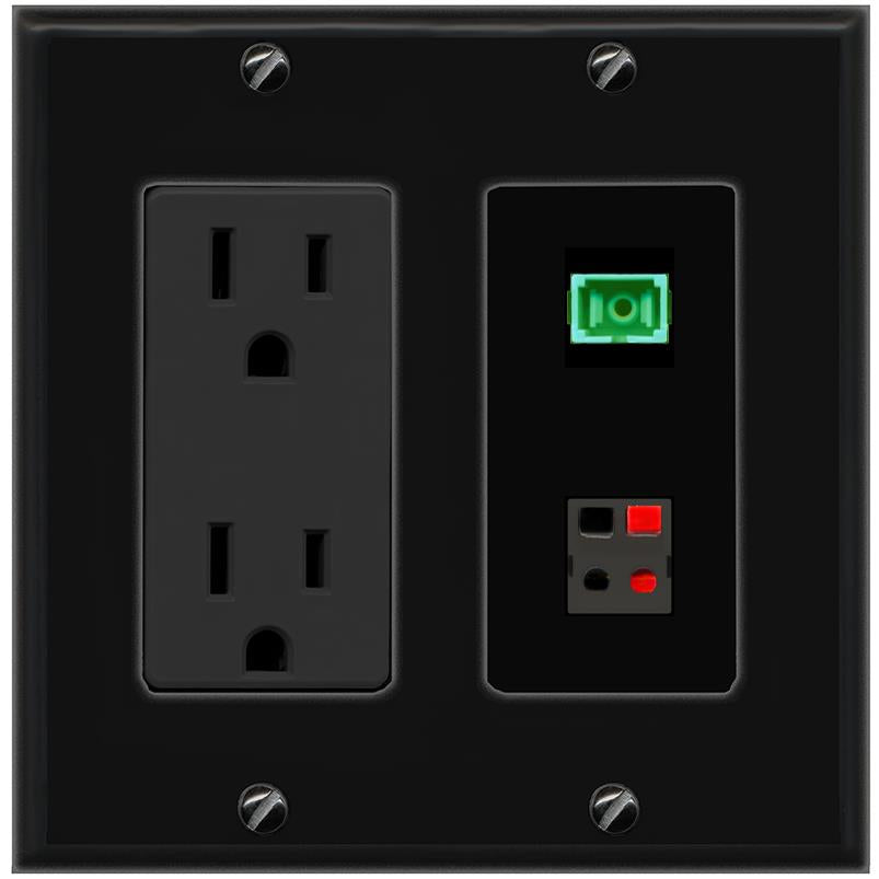 1 SC-APC-Simplex 1 SPEAKER Wall Plate [Black]