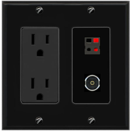 1 SPEAKER 1 TOSLINK Wall Plate [Black]
