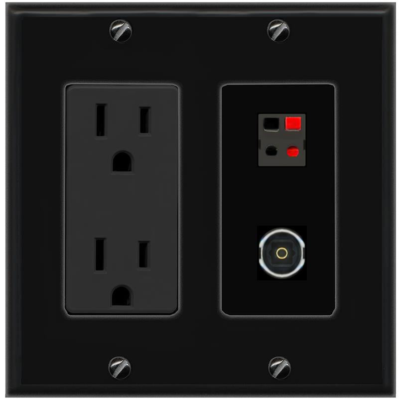 1 SPEAKER 1 TOSLINK Wall Plate [Black]