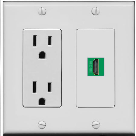 HDMI-GREEN Wall Plate [Gray]