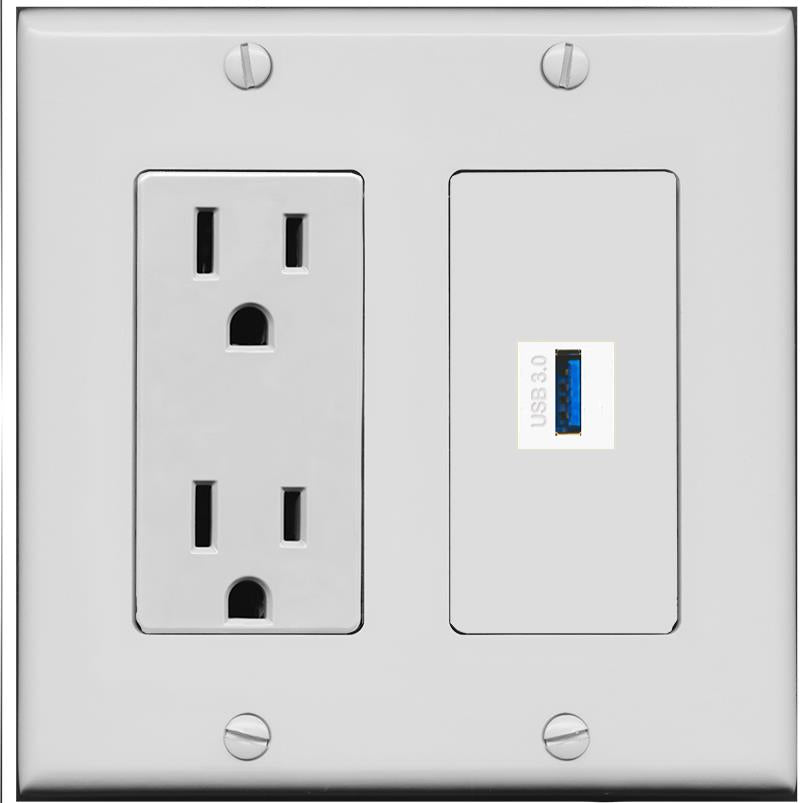 USB-3 Wall Plate [Gray]