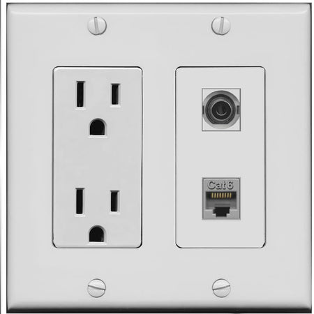 3.5mm CAT6 Wall Plate [Gray]