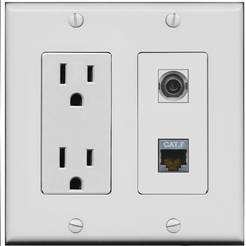3.5mm CAT7 Wall Plate [Gray]