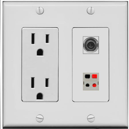 3.5mm SPEAKER Wall Plate [Gray]