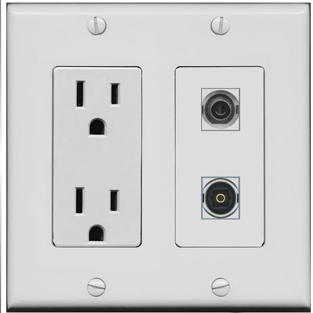 3.5mm TOSLINK Wall Plate [Gray]