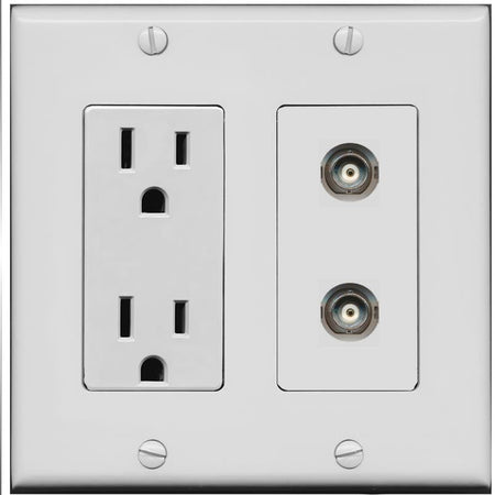 2 BNC Wall Plate [Gray]