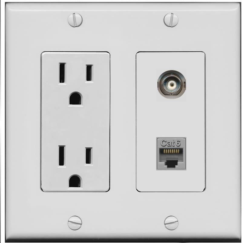BNC CAT6 Wall Plate [Gray]