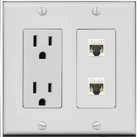 2 CAT5E Wall Plate [Gray]