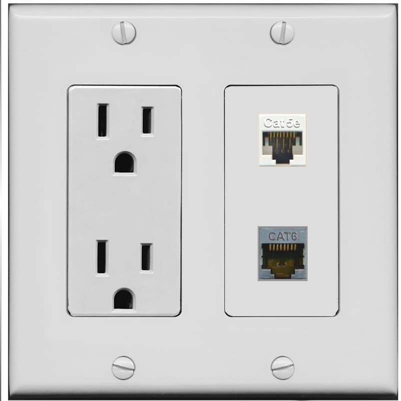 CAT5E CAT6-SHIELDED Wall Plate [Gray]