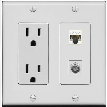 CAT5E COAX Wall Plate [Gray]